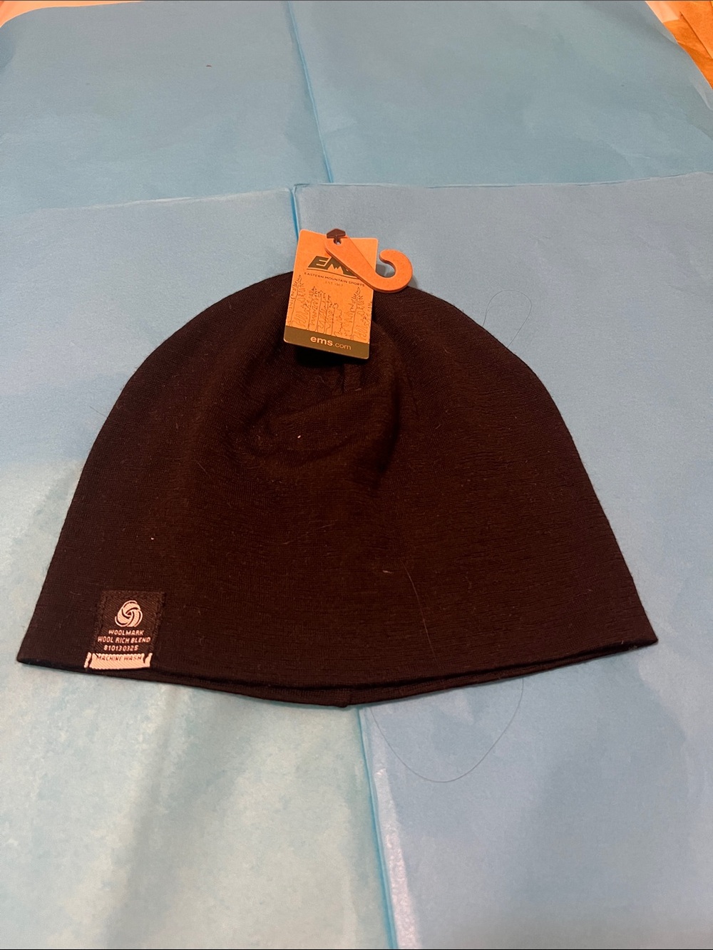 EMS Black wool Knit Beanie Hat